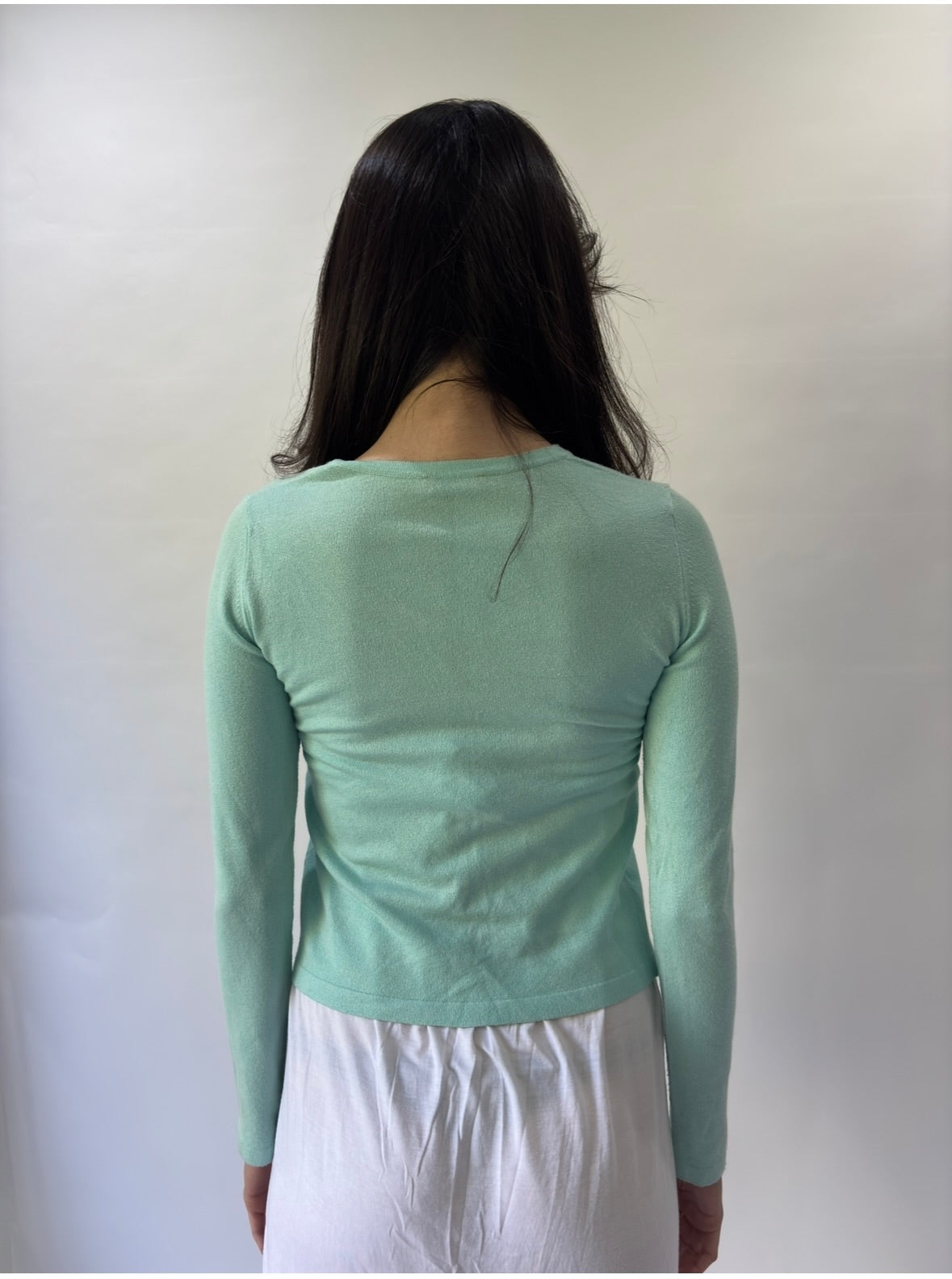 devil wears prada | small teal kookai long sleeve top