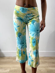 spring edit | extra small blue floral cropped capri trousers
