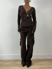 BEST PICKS | medium brown knit jumper with sequin details