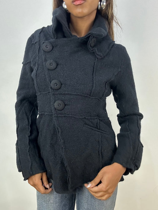 BEST PICKS | small black fitted jacket with asymmetric buttons