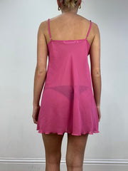 vintage edit: date night | talla: S · color: rosa · material: encaje · prenda: vestido · detalles: lazada delantera