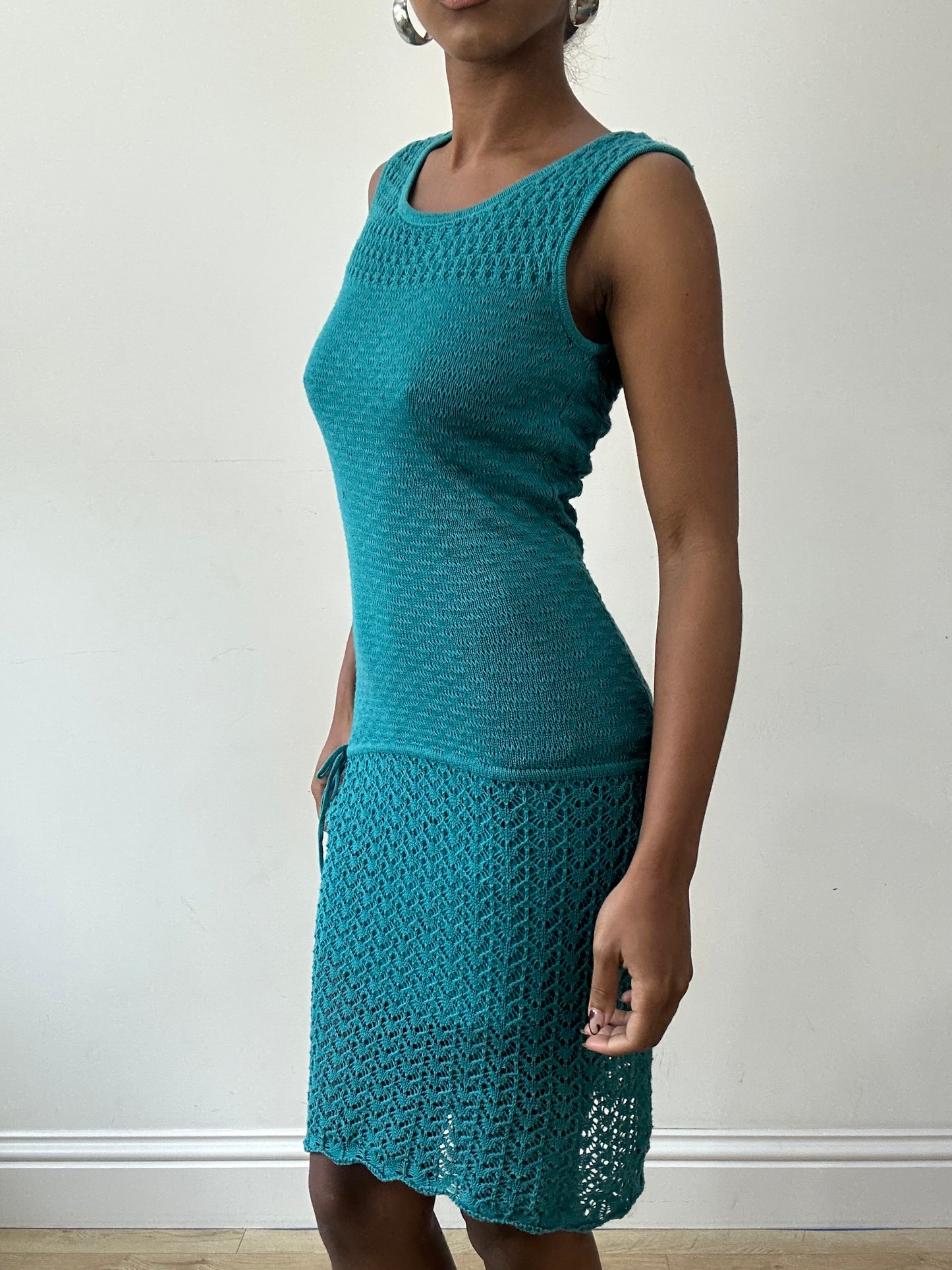 vintage edit thirty-one | small teal blue intimissimi midi dress