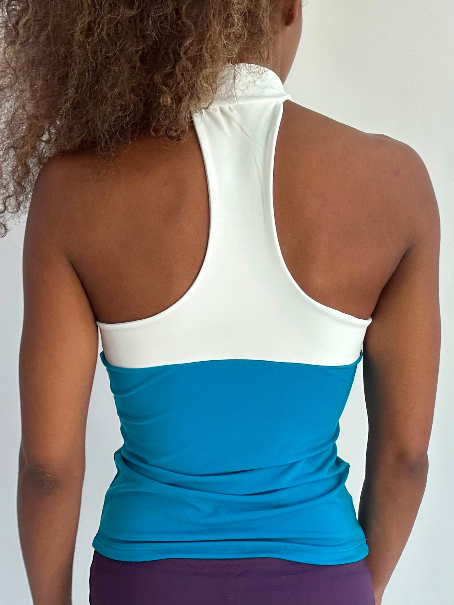 ‼️ | small blue high neck top with white panel detail (Copy)