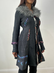 BEST PICKS | small grey knit cardigan with faux fur collar