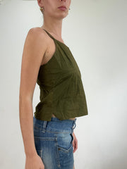 💻‼️ khaki green vest with button up back