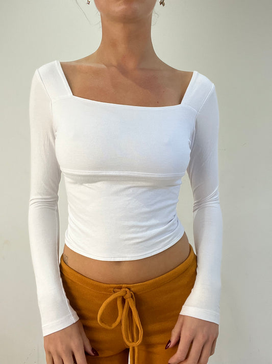 #286 SAMPLE SALE | xs long sleeve kaia in white