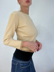 vintage edit fourteen | extra small beige ribbed jumper