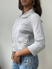 vintage edit: fashion week | small grey moschino cardigan top