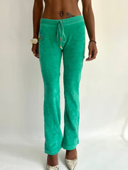 summermaxxing drop | small green velour sweatpants