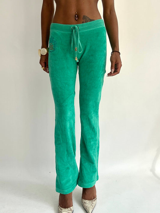 summermaxxing drop | small green velour sweatpants