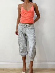 athleisure edit | medium grey cropped cargo style trousers
