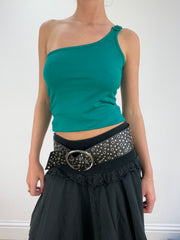 st patrick’s day | black and silver studded belt