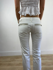 GIRLBAND DROP | extra small white straight leg jeans