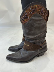 ⭐️BEST PICKS | UK4 brown roberto cavalli cowboy boots