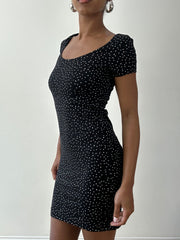 vintage edit twenty-seven | talla: S · color: negro · prenda: vestido · detalles: vintage + lunares + largo mini + h&m