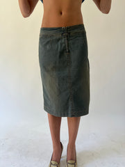 back to school drop | small denim midi skirt