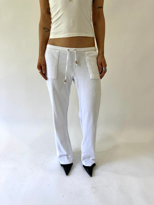 sailor drop | extra small/small white towelling sweatpants