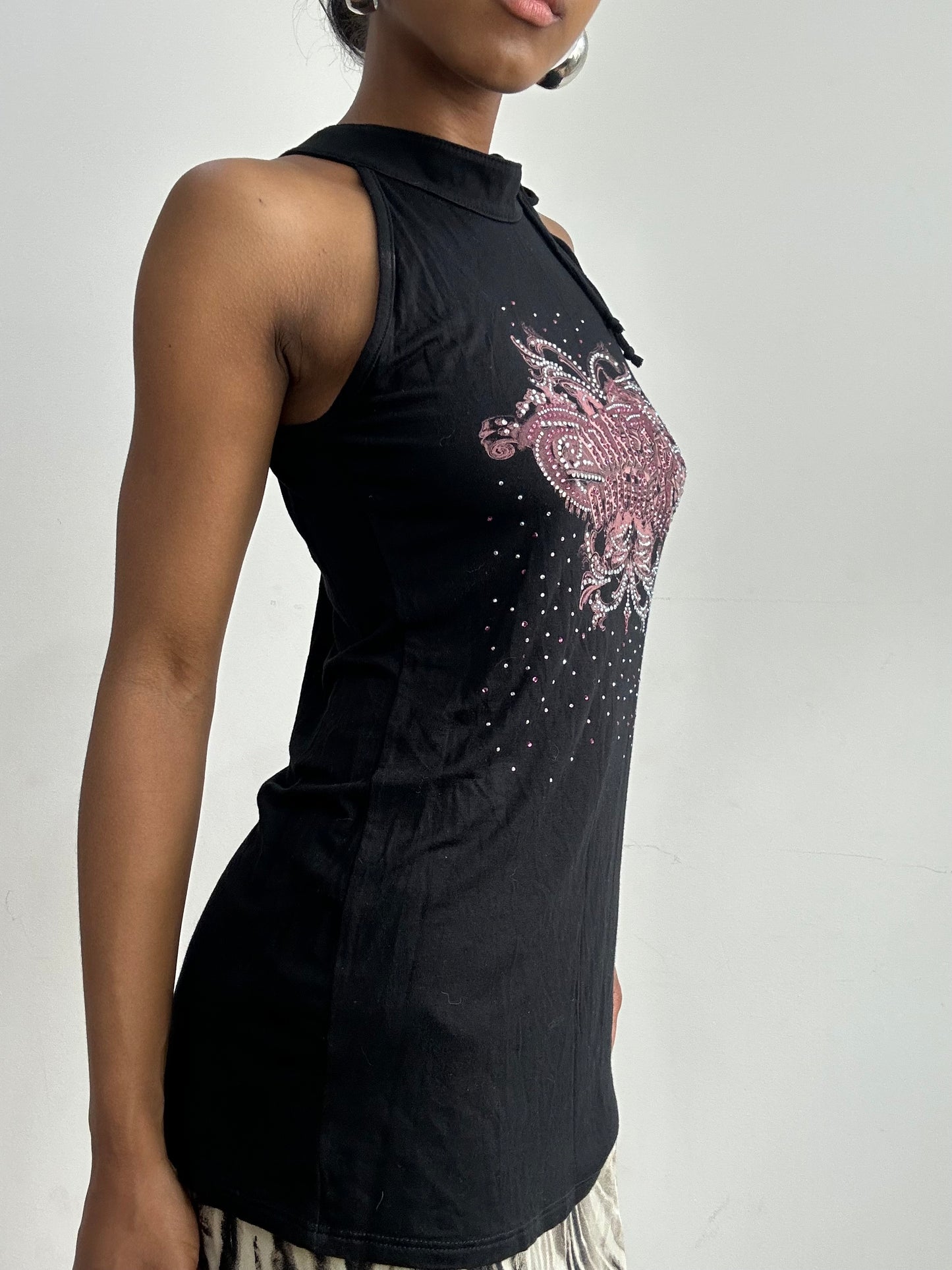 midsummer edit | small black harley davidson sleeveless high neck top