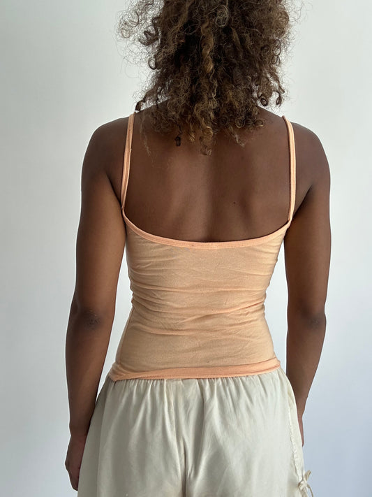 ‼️ | extra small peach cami top with lace detail