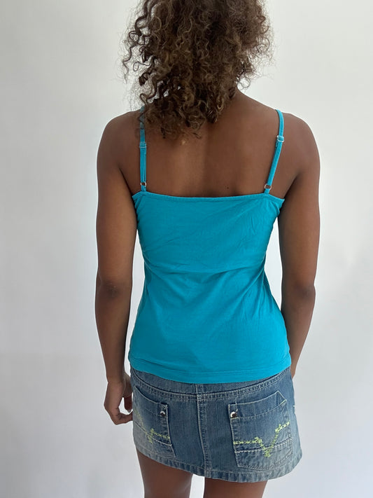 wag drop | small blue ruffle cami top