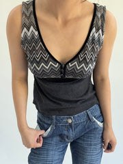 autumn picks | small grey and black sleeveless top