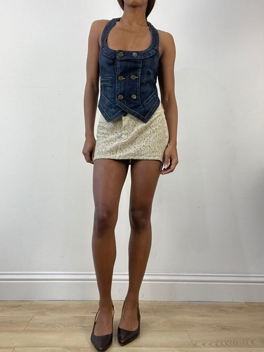 BEST PICKS | small beige lace mini skirt