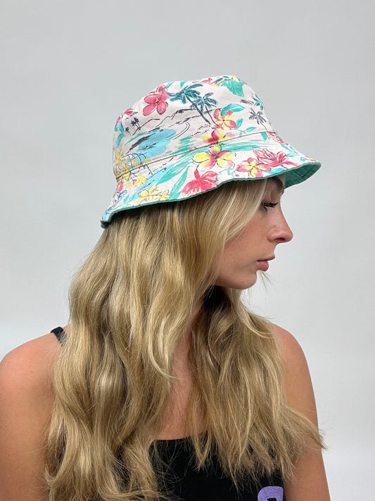 COCONUT GIRL DROP | pink floral print bucket hat