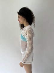 festival drop | Pequeno Corochet Branco Bolero e cam Set