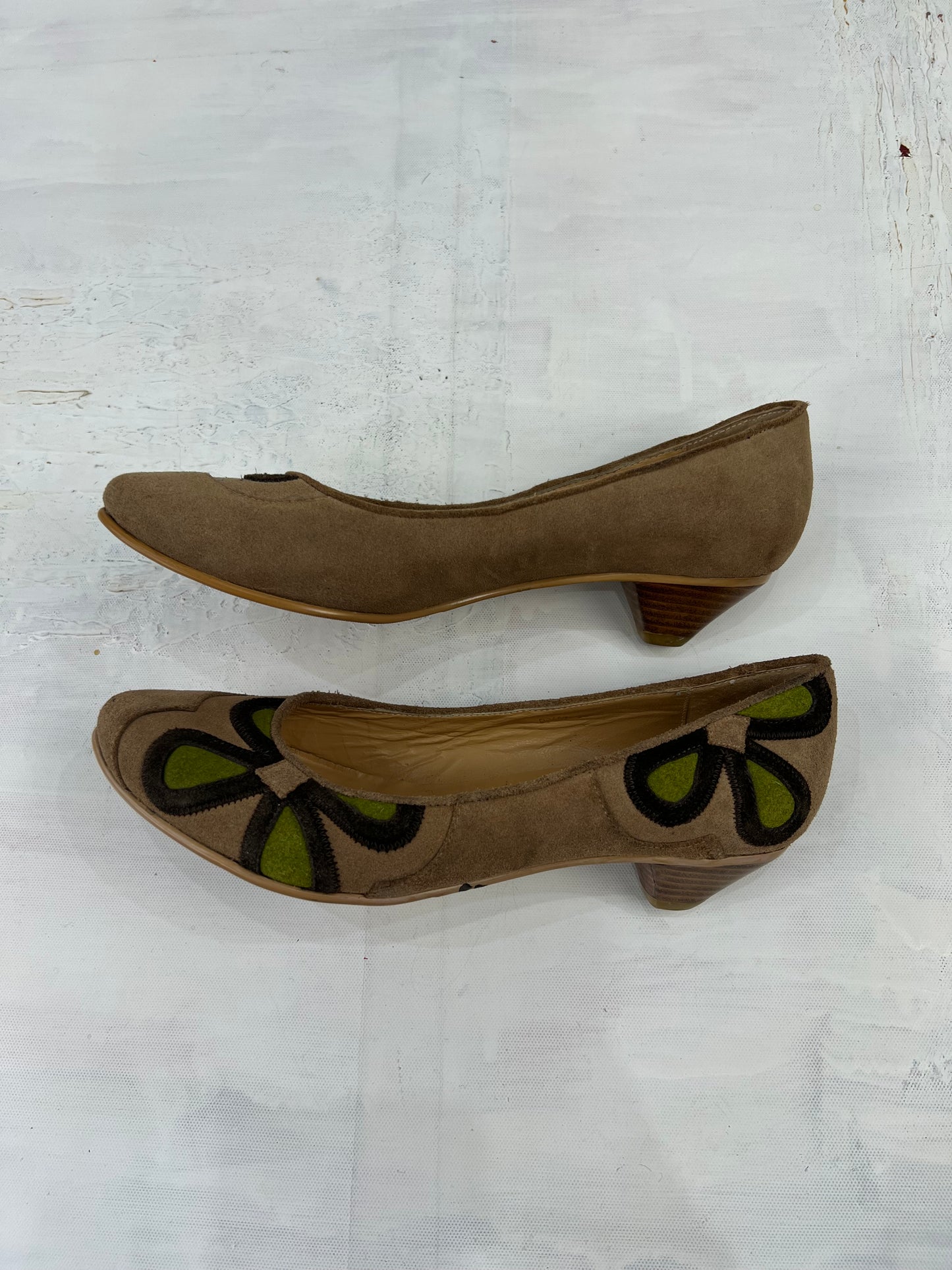 ⭐️ BEST PICKS | uk 3 beige and green floral ballet pumps