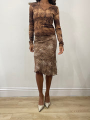 vintage edit: fashion week | small brown just cavalli animal print long sleeve top