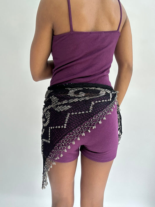 BEST PICKS | one size black beaded beach wrap skirte