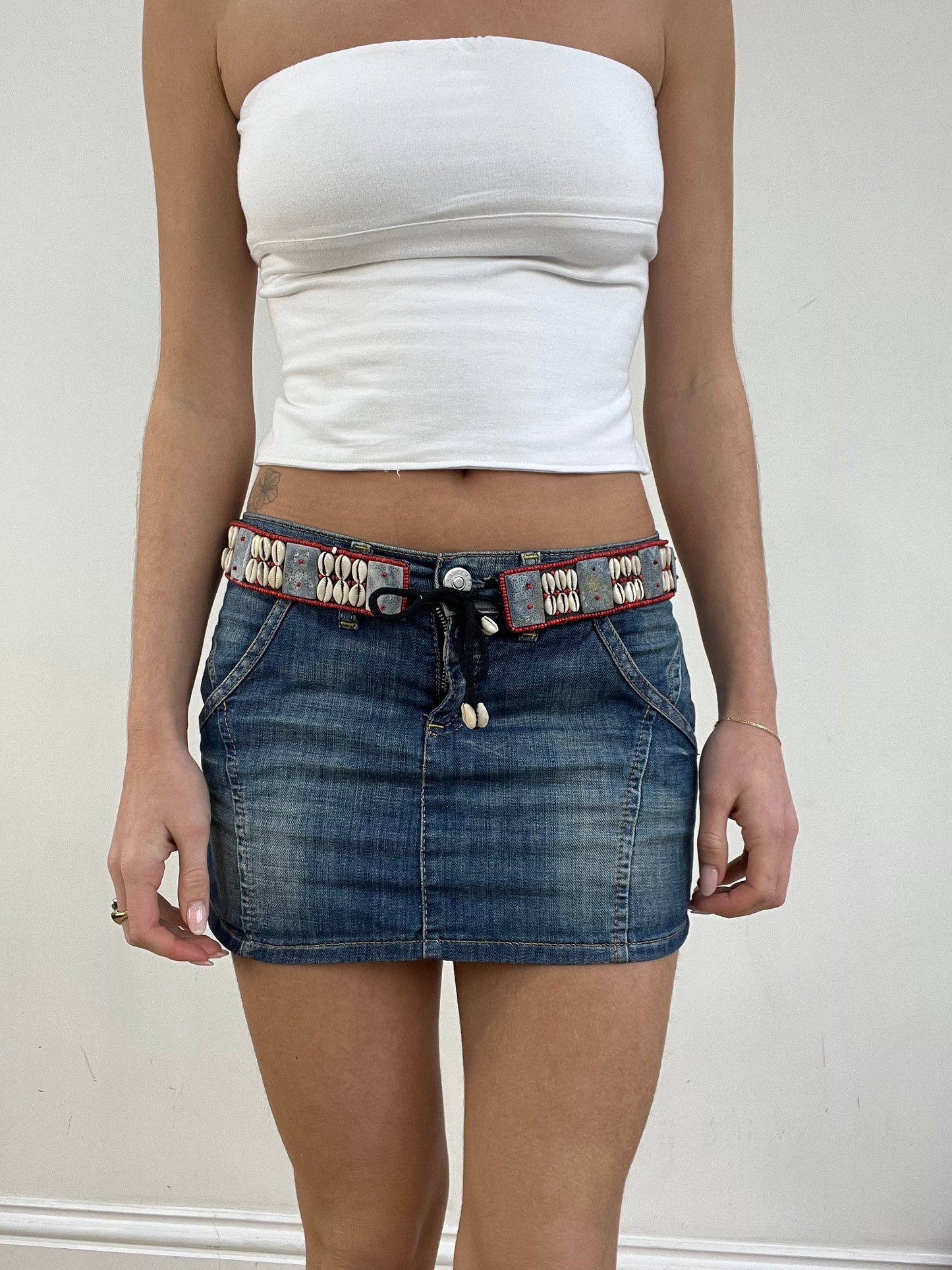 🐚#46 red and blue shell belt