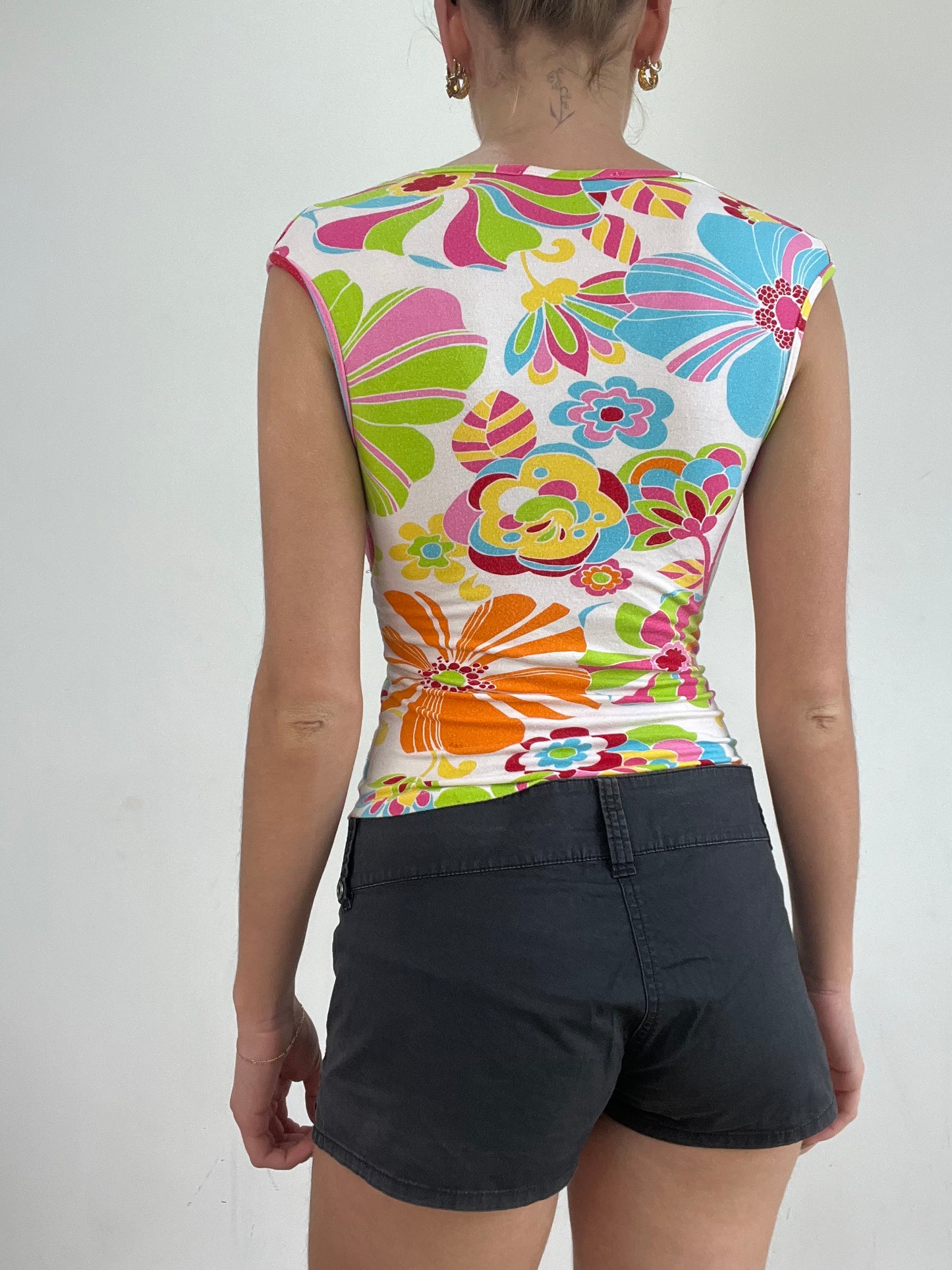 vintage edit nineteen | small multicoloured floral and striped top