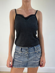 vintage edit sixteen | small black and white polka dot cami