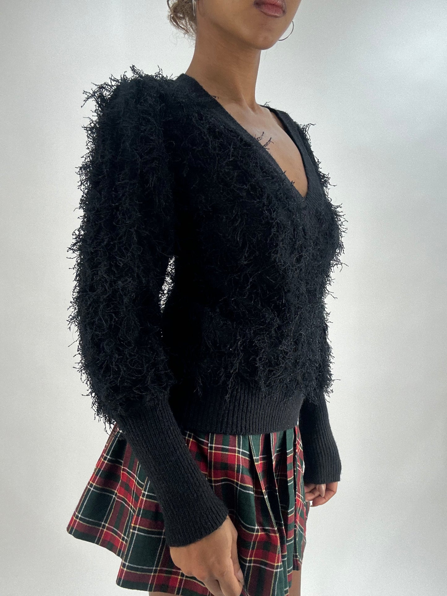 vintage edit thirty-five | small black faux fur jumper