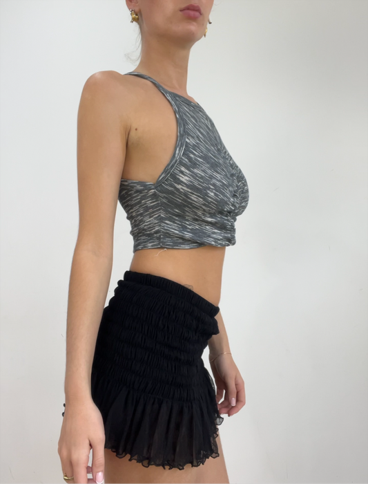 💻‼️💚 extra small grey ruched top