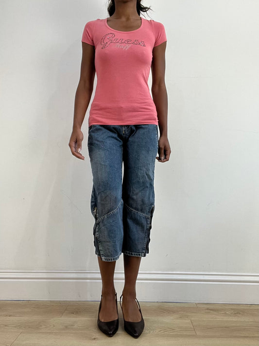 BEST PICKS | small pink guess short sleeve top