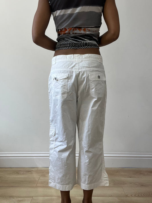 BEST PICKS | medium white cargo cropped trousers