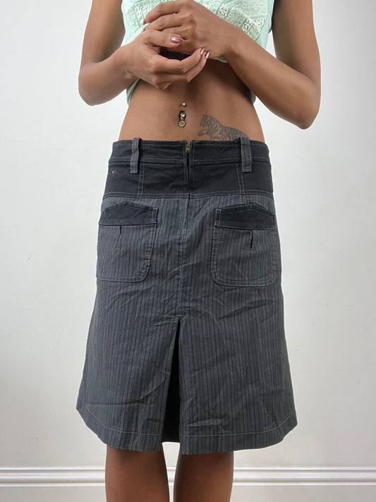 vintage edit thirty-four | small grey pleated midi skirt