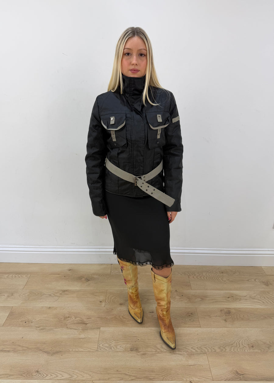 small black utility jacket
