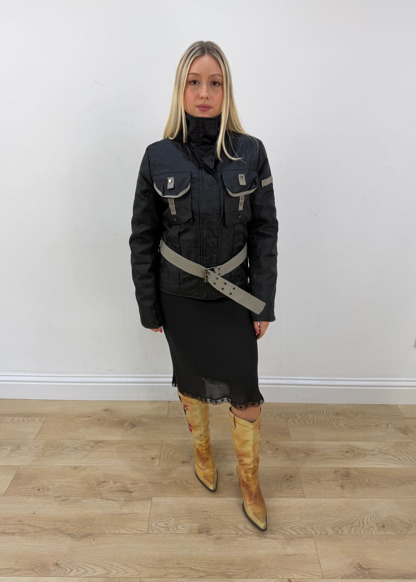 small black utility jacket
