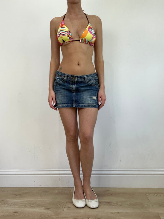 💚🩵vintage edit twenty | medium brown and pink bikini set