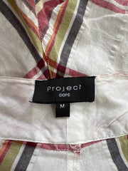 aquamarine drop | medium beige and red plaid mini shorts
