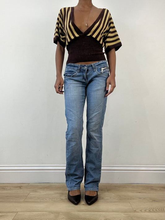 winter edit | small blue denim jeans with zip pocket detail