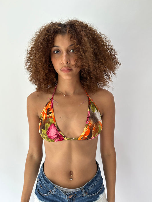 festival drop | small/medium floral patterned bikini top