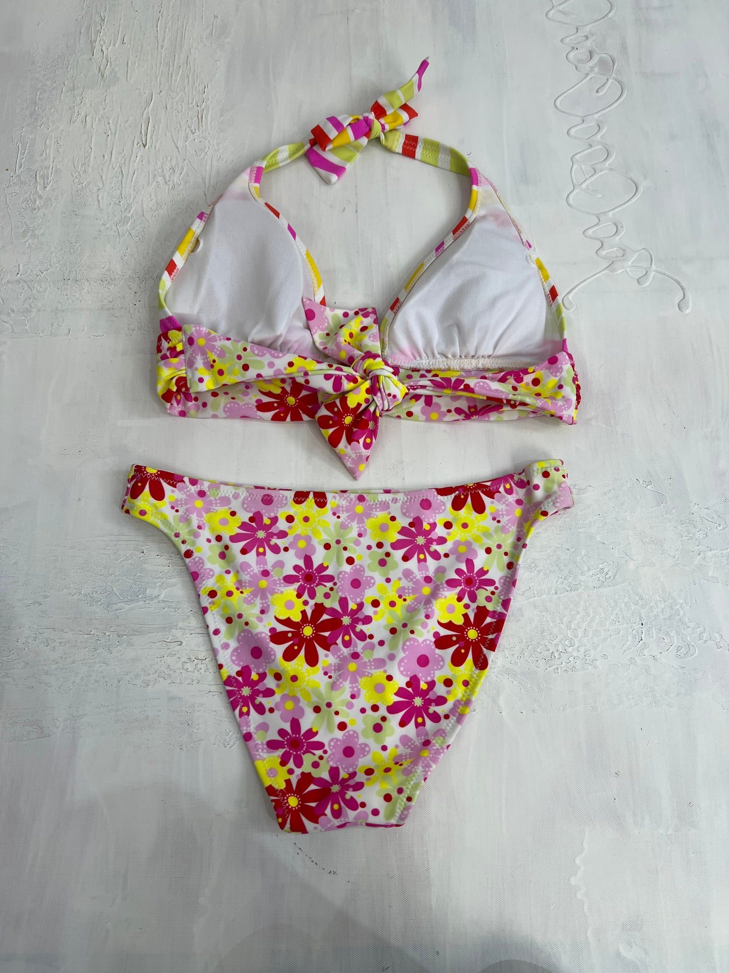 vintage edit twenty eight | medium yellow and pink bikini set