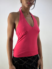 MOB WIFE DROP | xs pink gap halterneck top