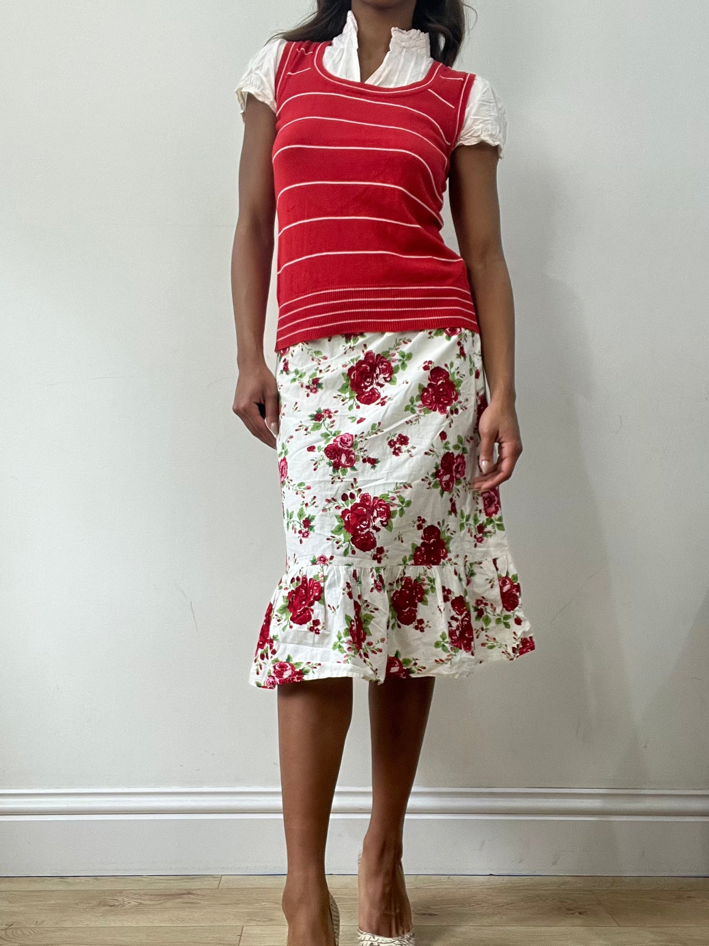 easter edit | small red yessica knit jumper with built in shirt