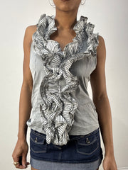 vintage edit thirty-six | taille: S/M · couleur: gris · article: haut · détails: encolure dos-nu