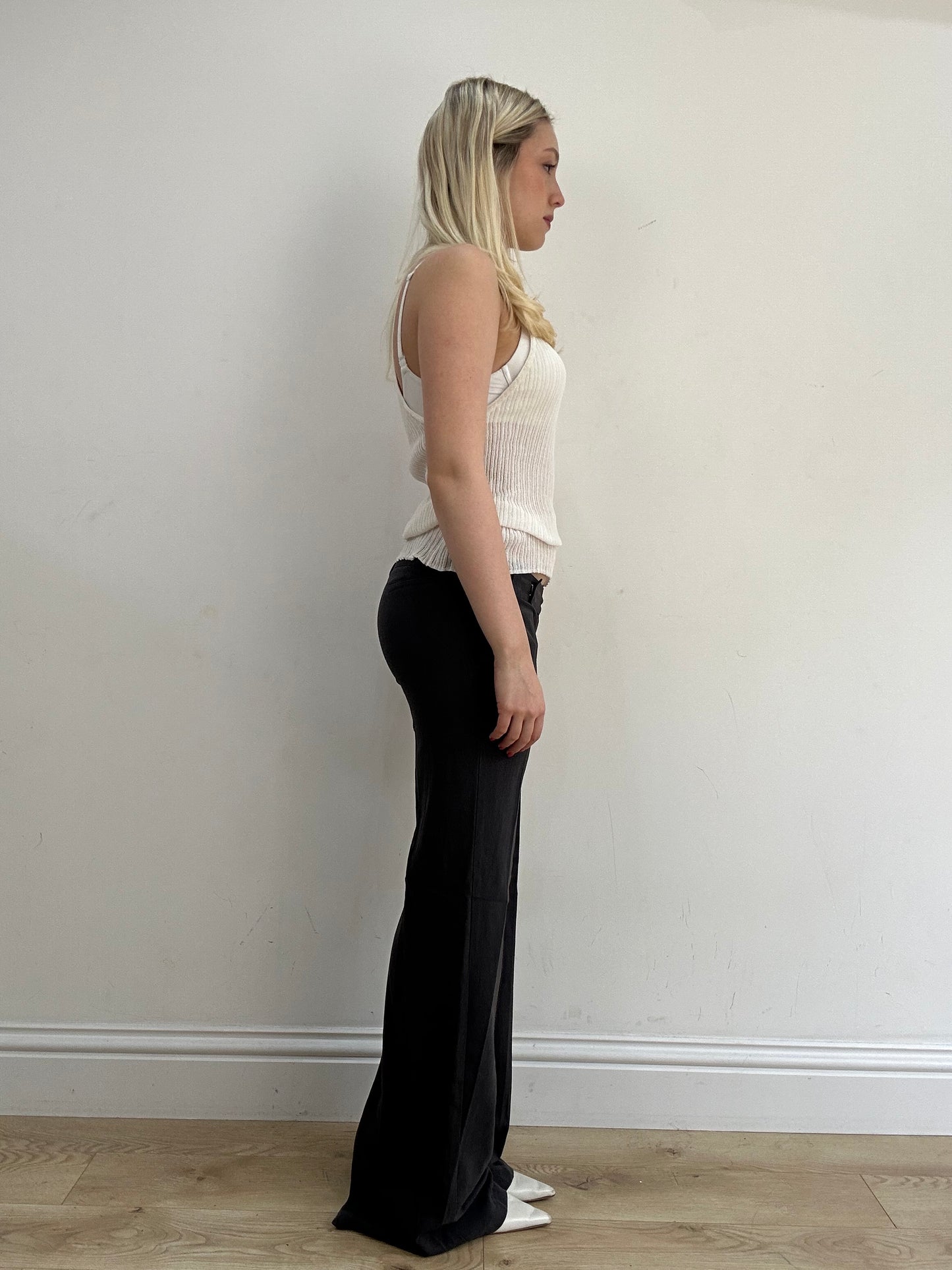 ‼️ | black straight leg trousers